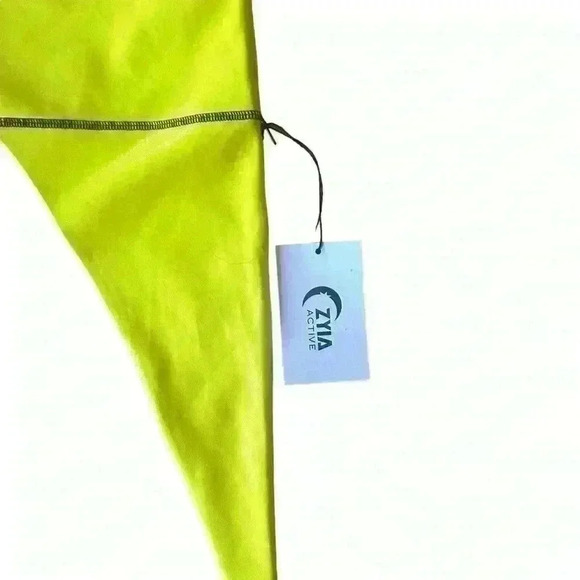 ZYIA Neon Yellow Metallic Light‎ n Tight Hi-Rise 7/8 NWT Size 16-18 - Picture 4 of 6